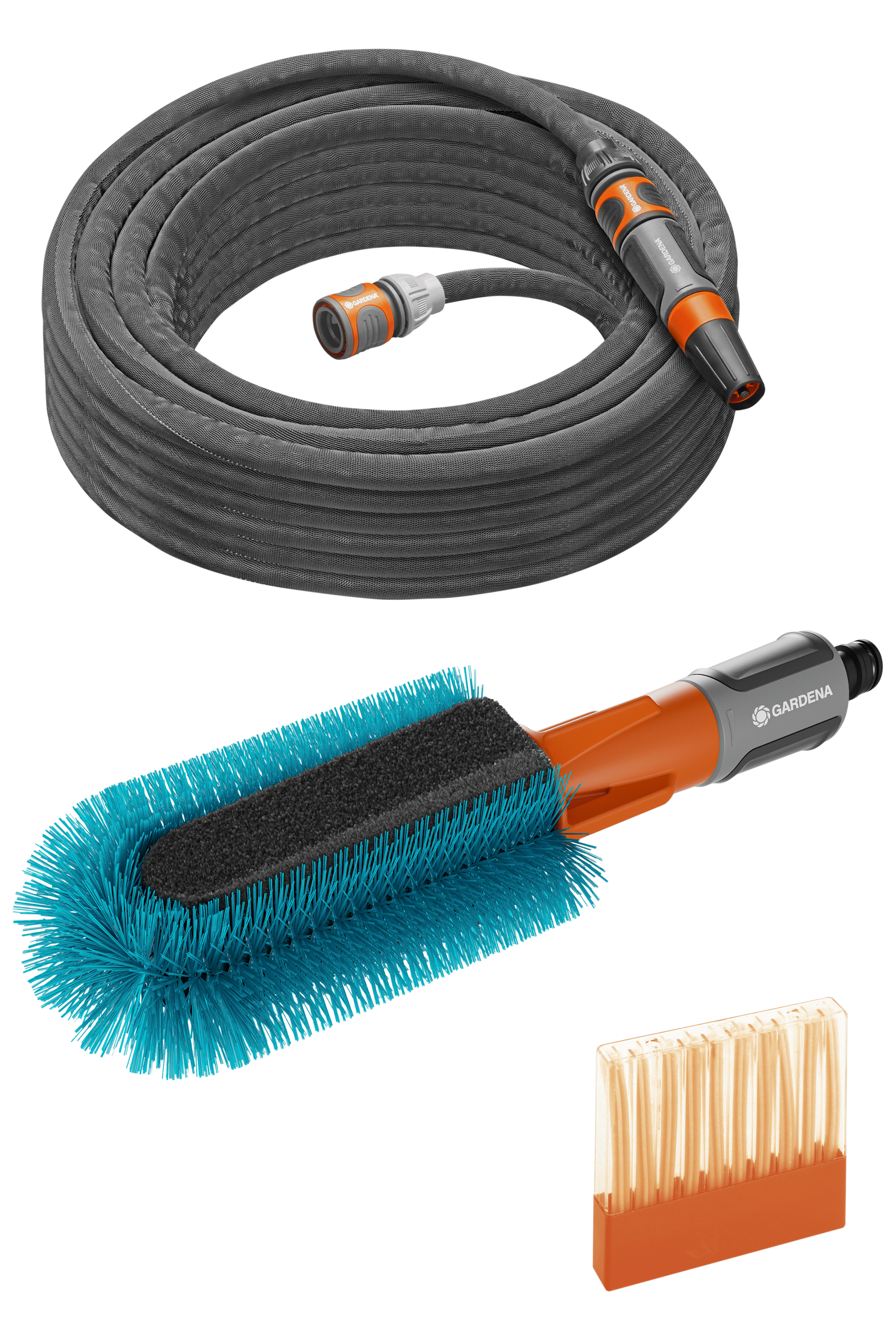 Gardena Cykeltvättborste Set med Textilslang Liano™ Life 15m