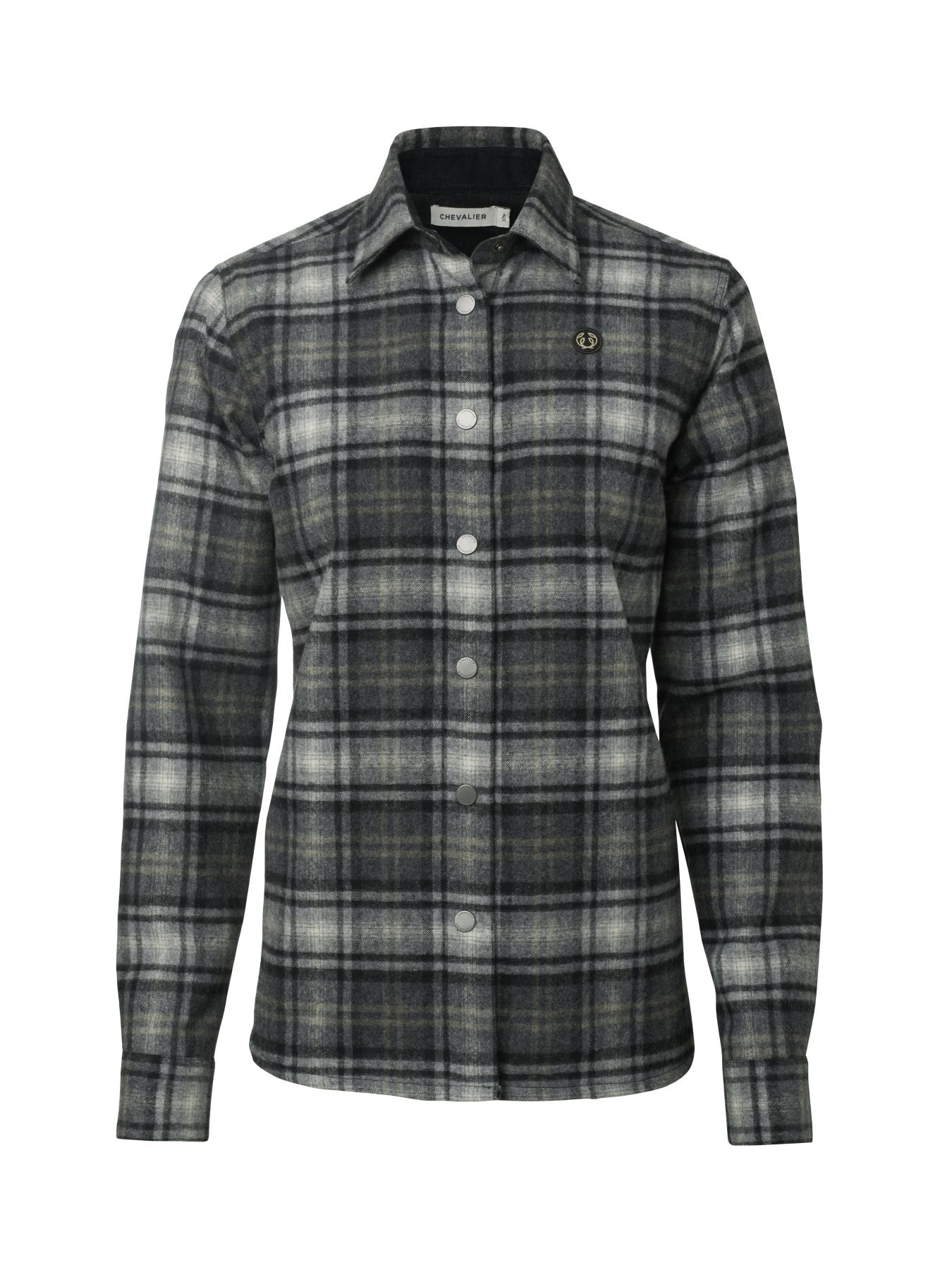 Chevalier Champ Wool Overshirt Women Charcoal Checked 42W