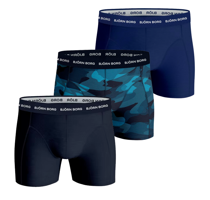 Björn Borg Boxerkalsong 3-pack, Navy/Blå/Print