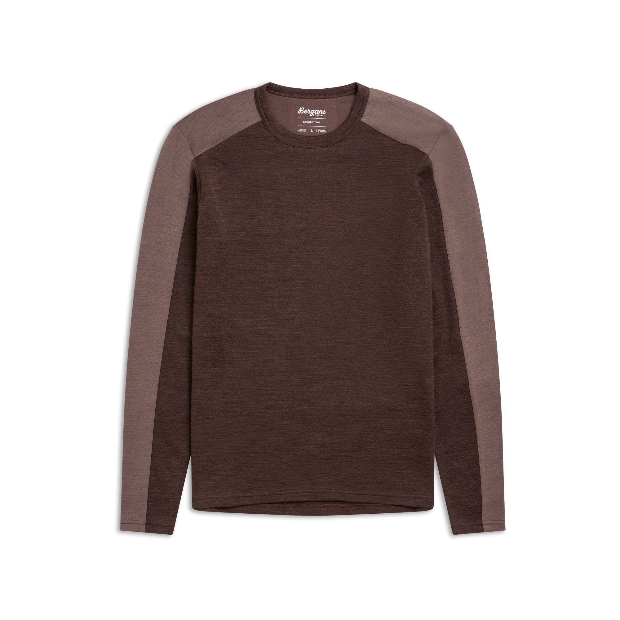 Bergans Inner:Dual Merino L/S Aluspaita Miehet Dark Chocolate/Hot Cocoa