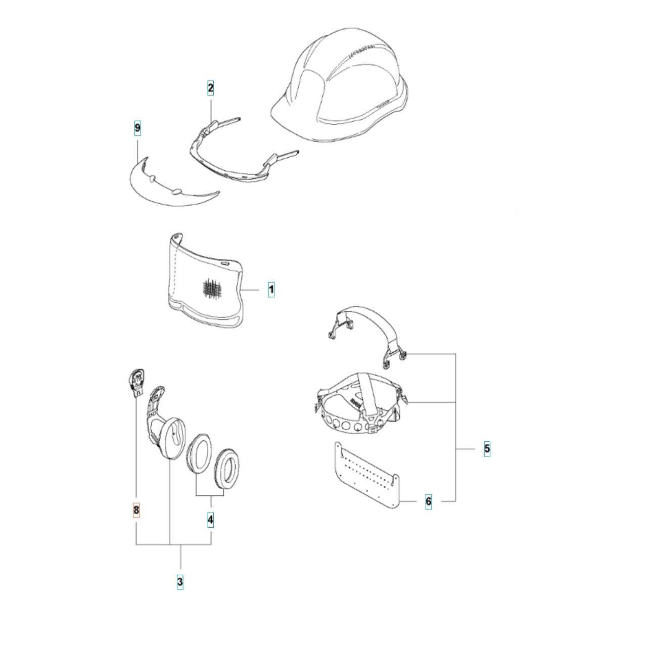 Varaosat Husqvarna Functional H200 Kypärään