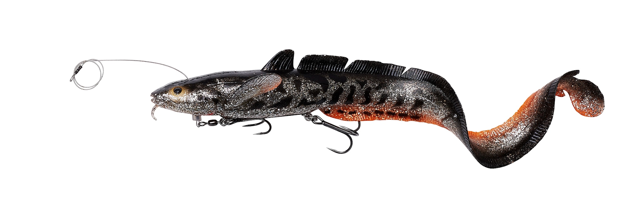 SG 3D Line Thru Burbot 50 cm FS - Black Silver Orange Uv -