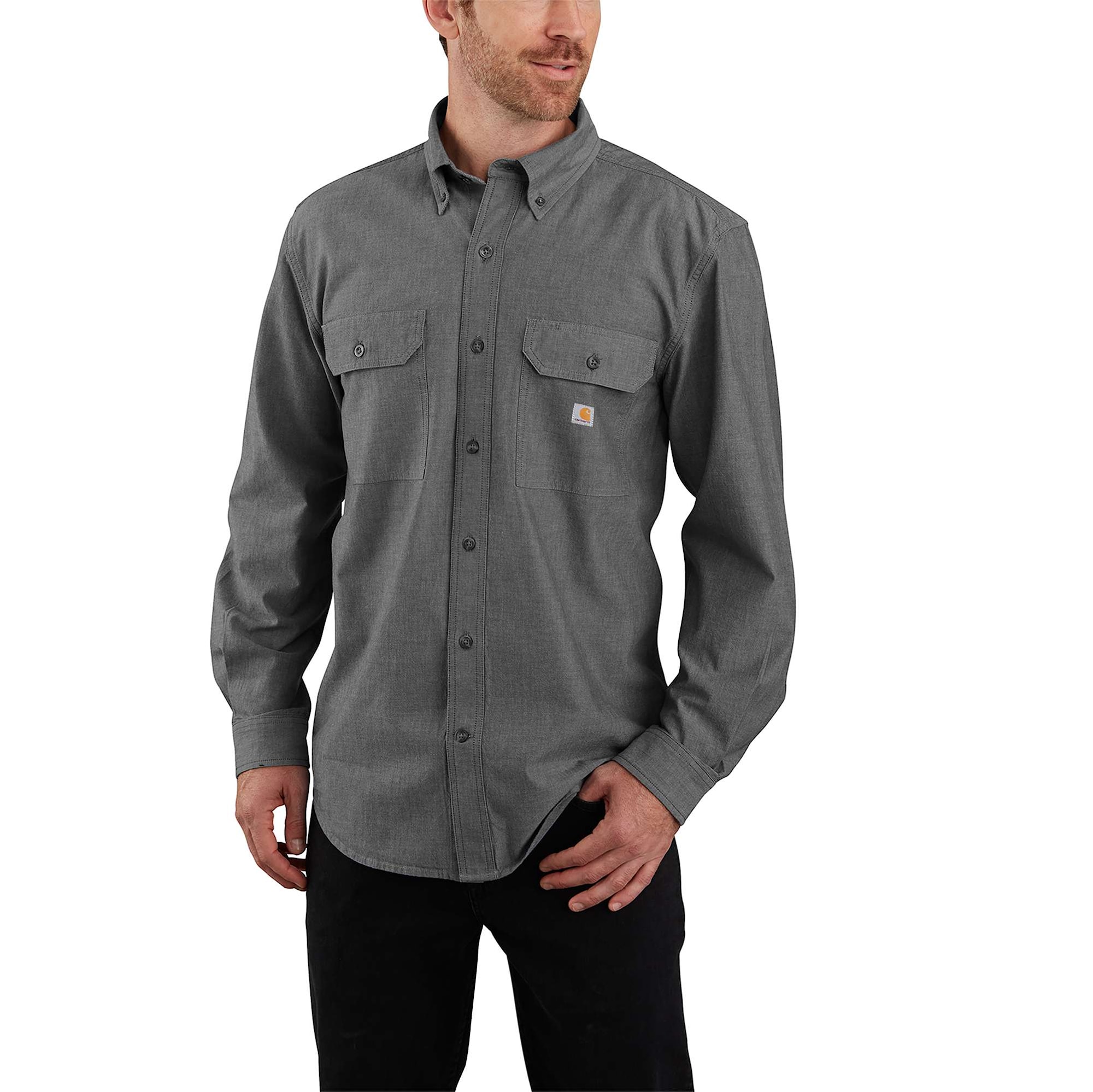 Carhartt Chambray Shirt Men Black Chambray