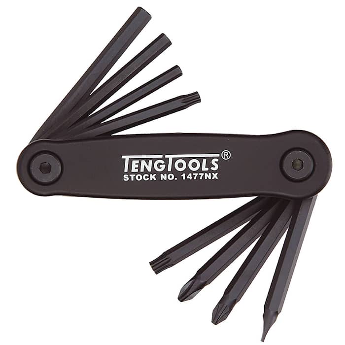 Teng Tools Insexnyckel i sats 1477NX Metrisk 8 delar, vikbar