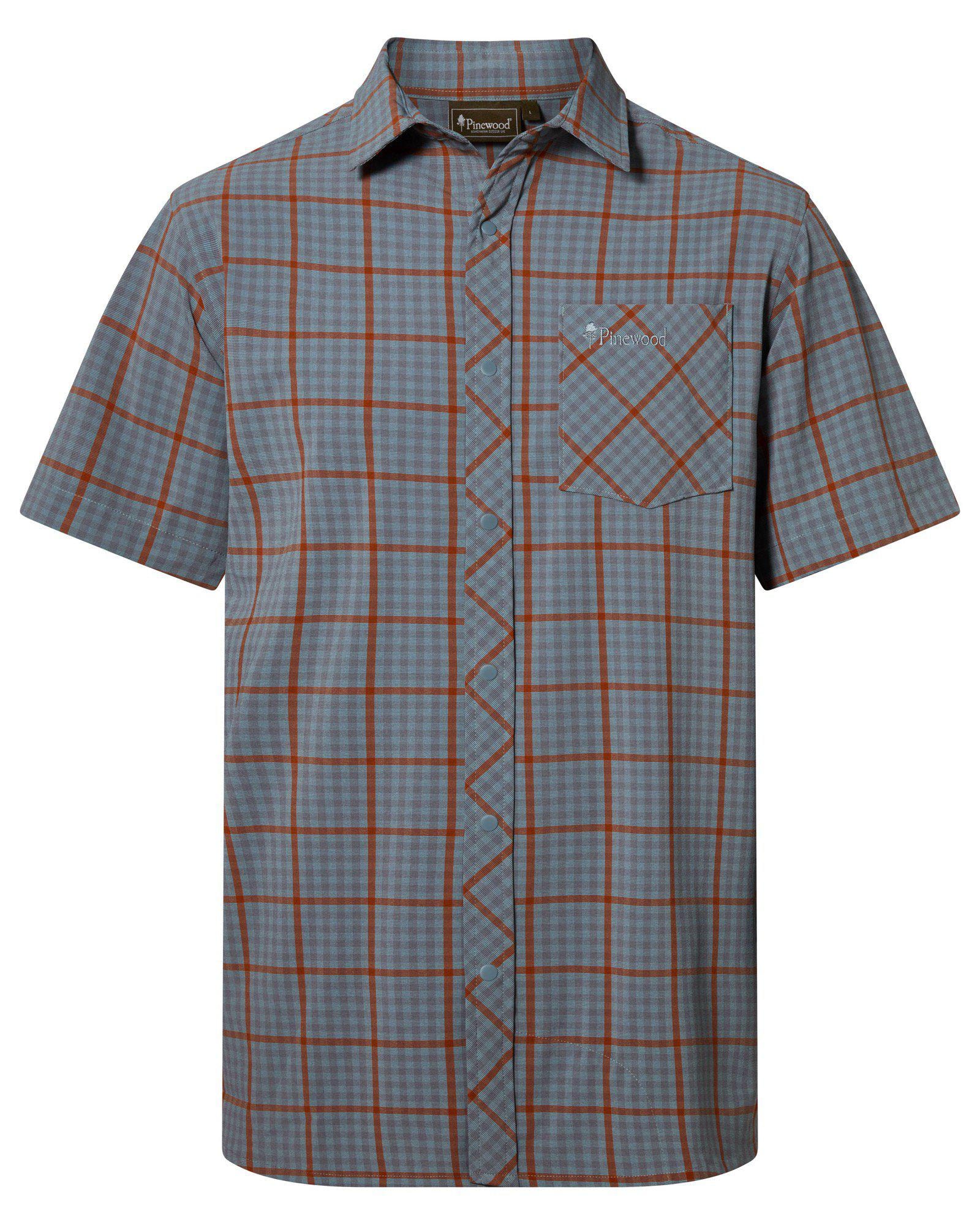 Pinewood Outdoor S/S Skjorta Herr Aqua Grey