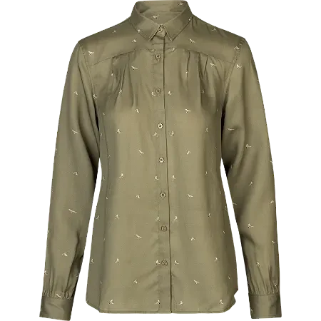 Härkila Xxx Damenhemd Dust green/Flying ducks