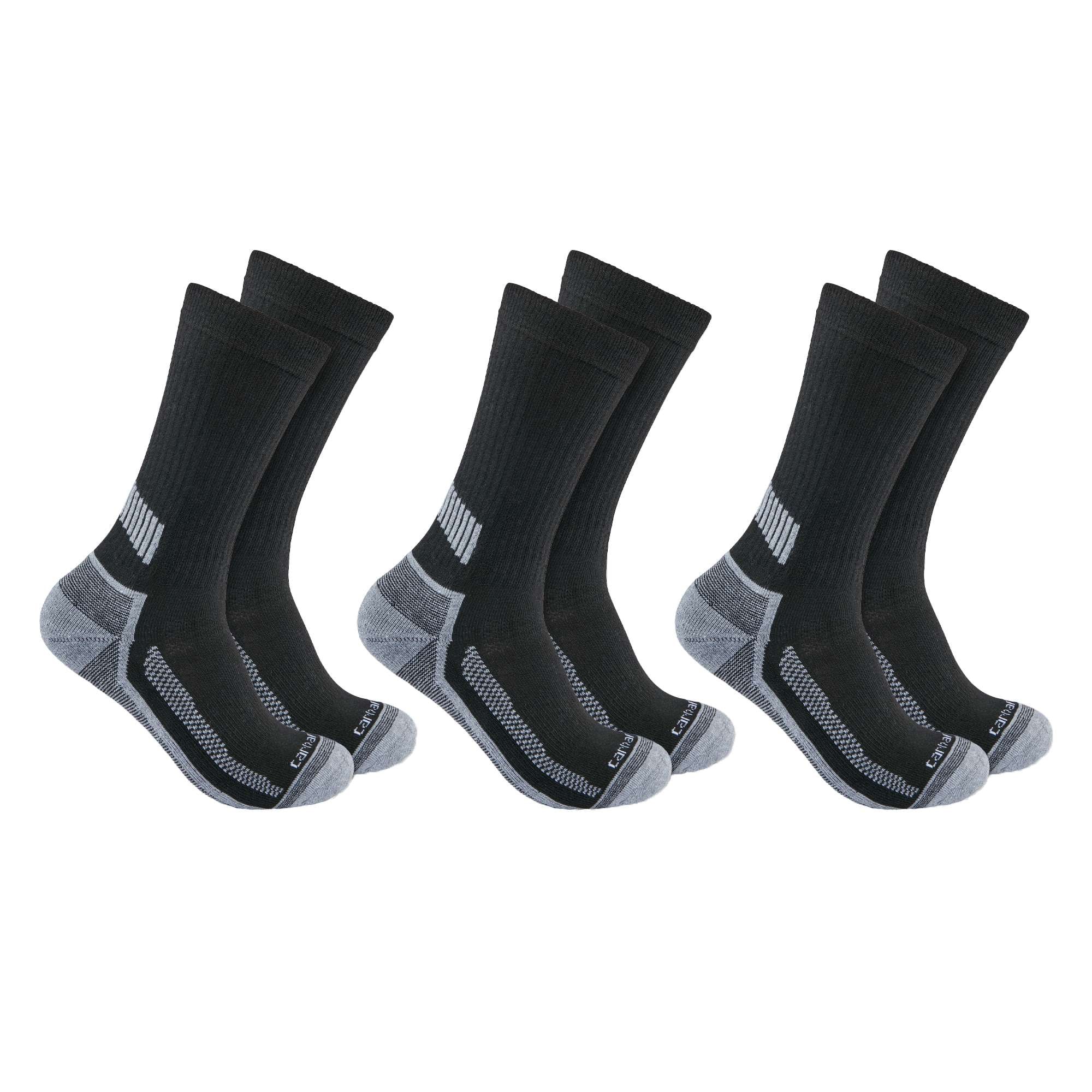 Carhartt Force Midweight Crew Socks 3-Pack Men's Black L