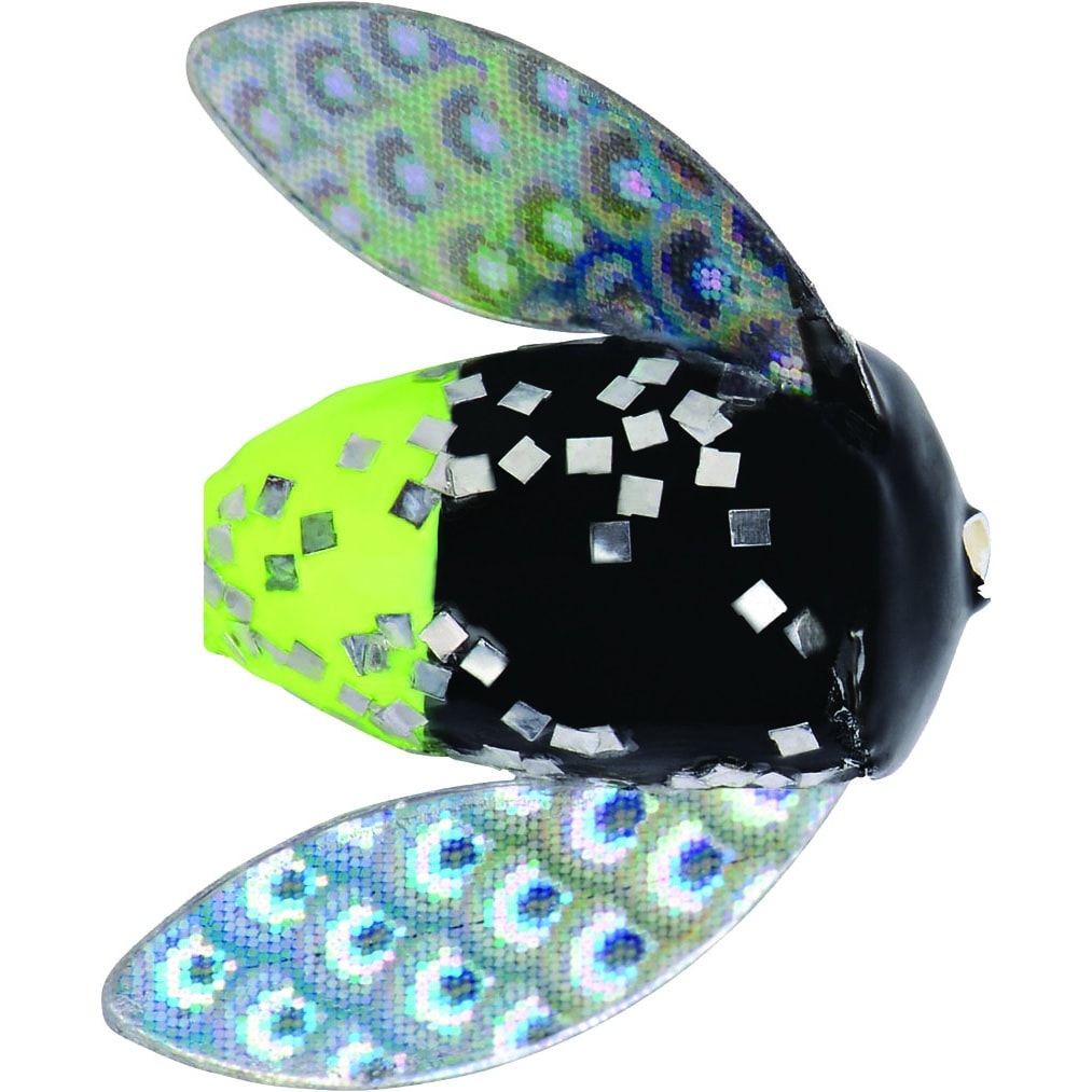 Spin-N-Glo rigged #2 Silver Flake Chartreuse Fire Tail -