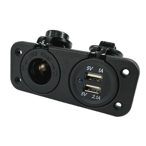 Pro Supply Eluttag 12V med 2 x USB-A