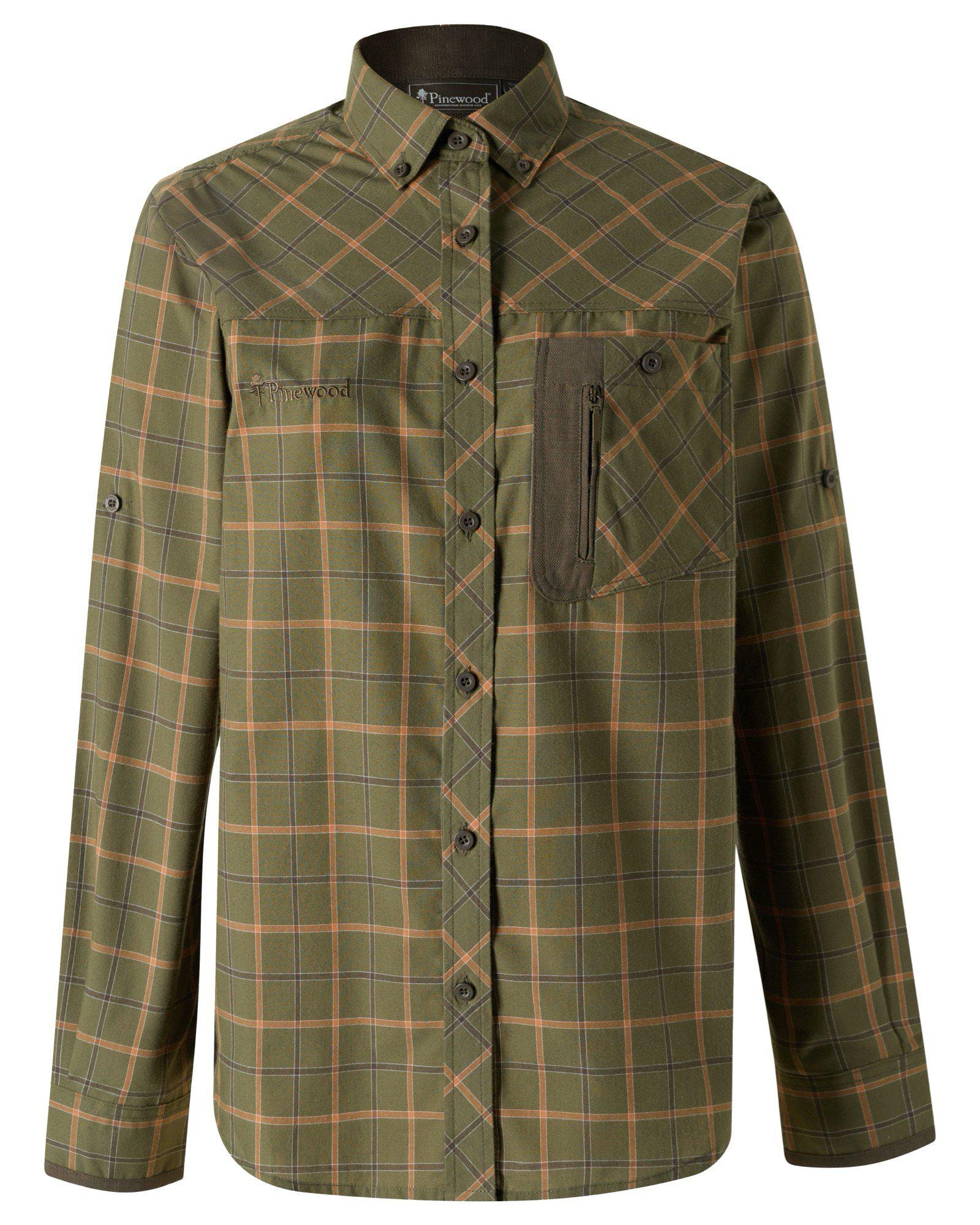 Pinewood Wolf Skjorta Dam Green/Terracotta