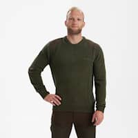 Deerhunter Sheffield strikket genser med rund hals for menn, grønn melange