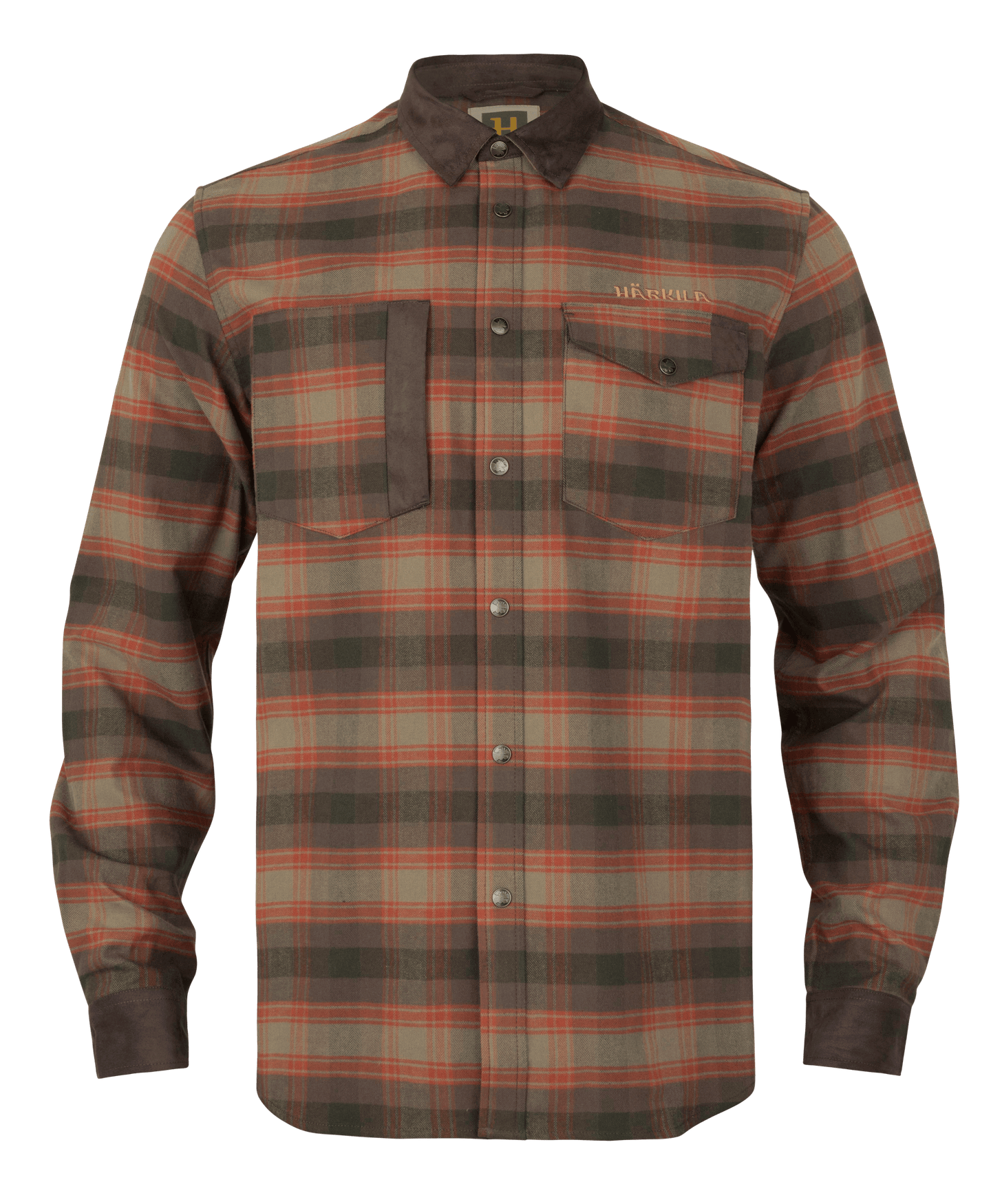 Härkila Aivak L/S Skjorta Herr Autumn Orange Check