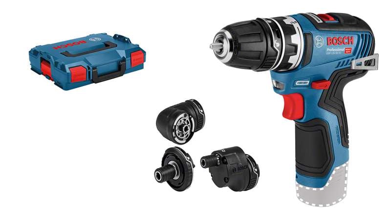 Bosch Borrskruvdragare GSR 12V-35 FC utan batteri & laddare med 4st chuckar