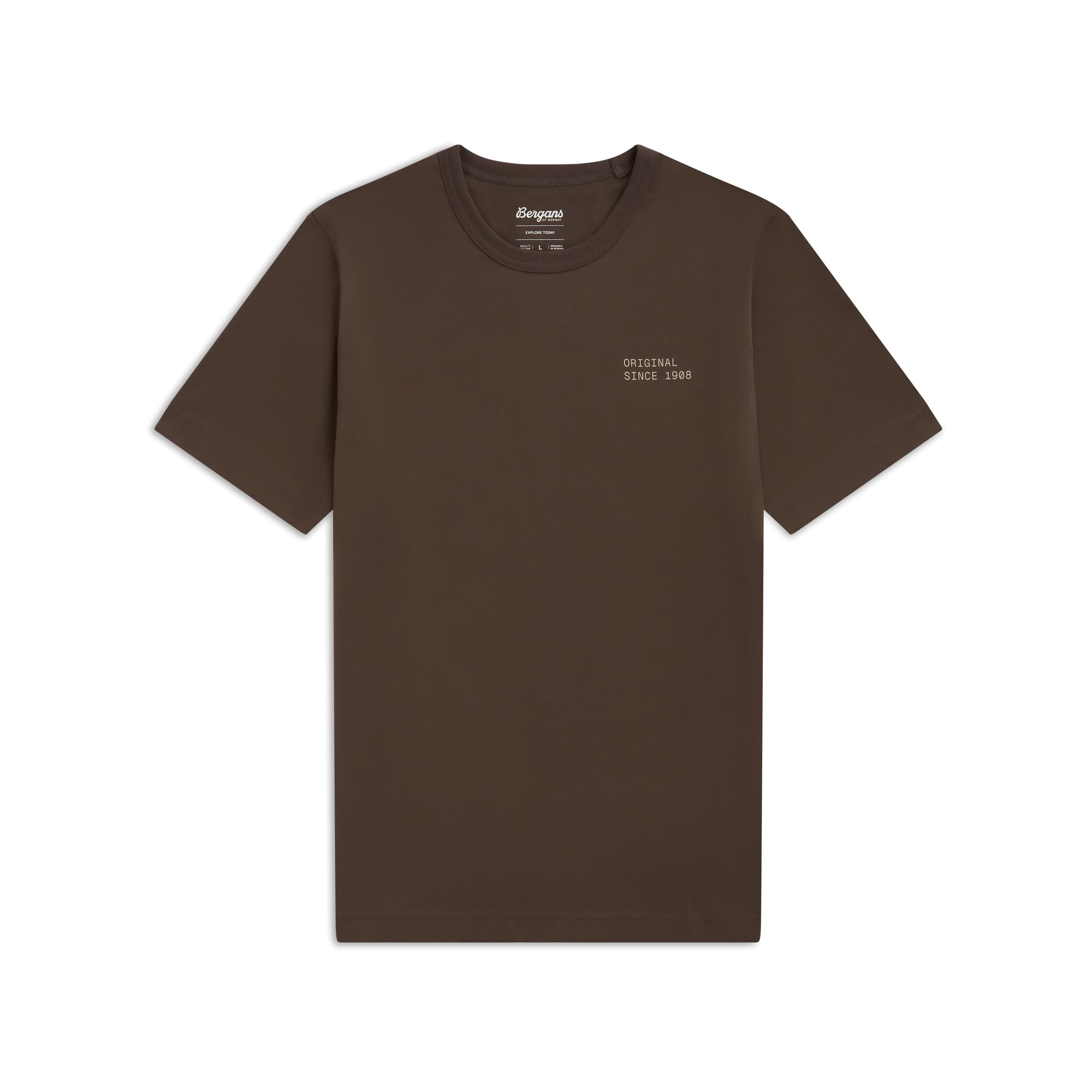 Bergans Original Cotton T-paita Miehet Dark Rock Taupe