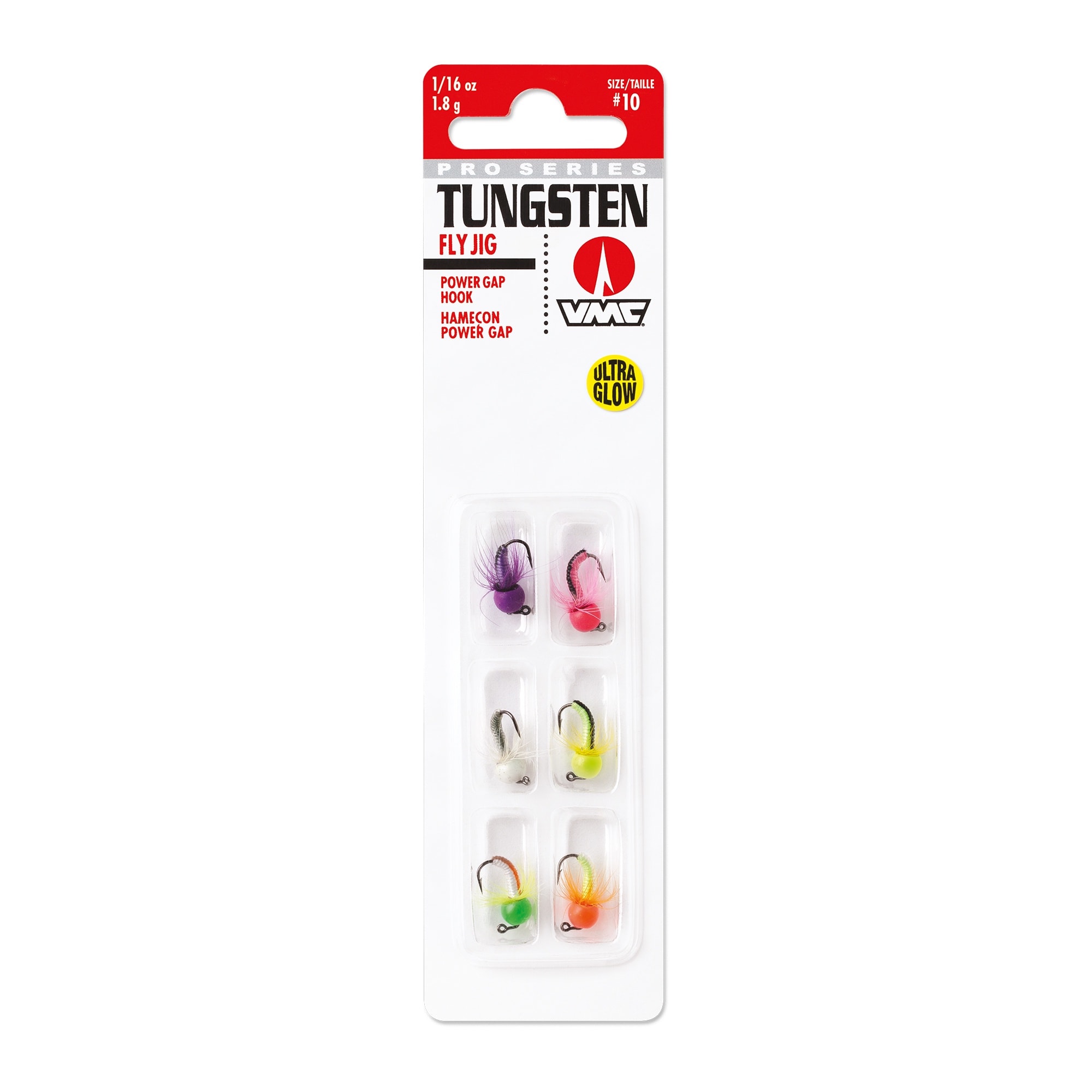 VMC Tungsten Fly Jig Kit Glow 6-pack