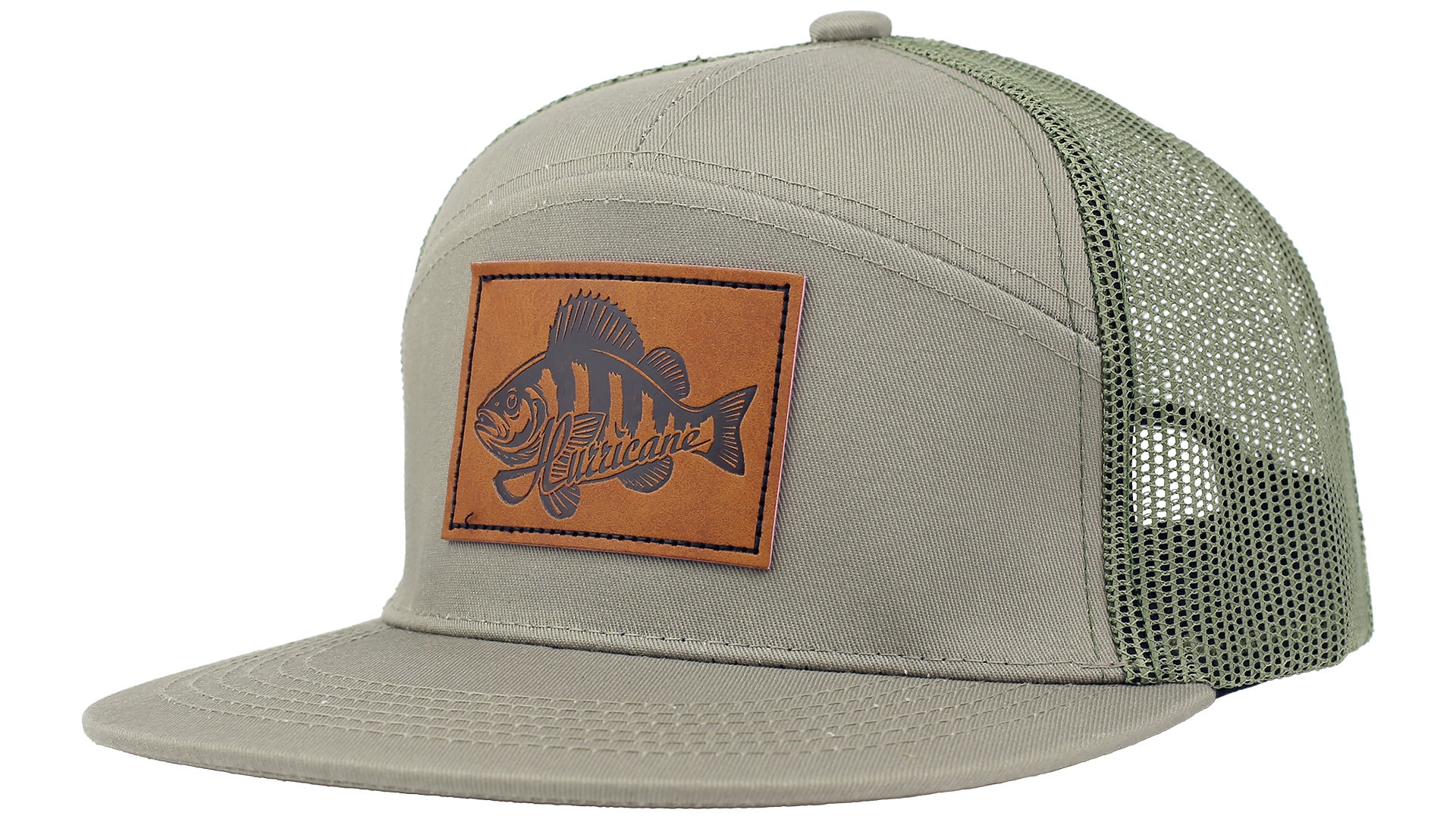 Hurricane 7-Panel Trucker Hat Leather Patch Perch