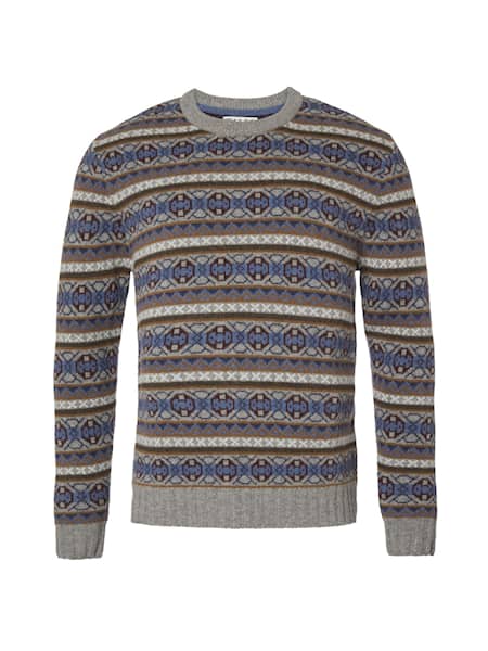 Chevalier Moss Sweater Men Stone Grey Jaquard