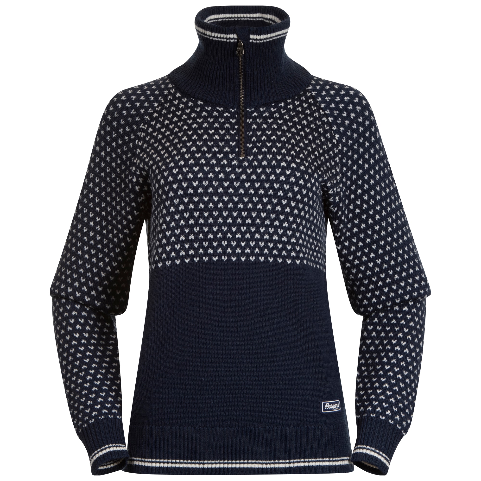 Bergans Alvdal Wool Half Zip Women Navy Blue/Vanilla White
