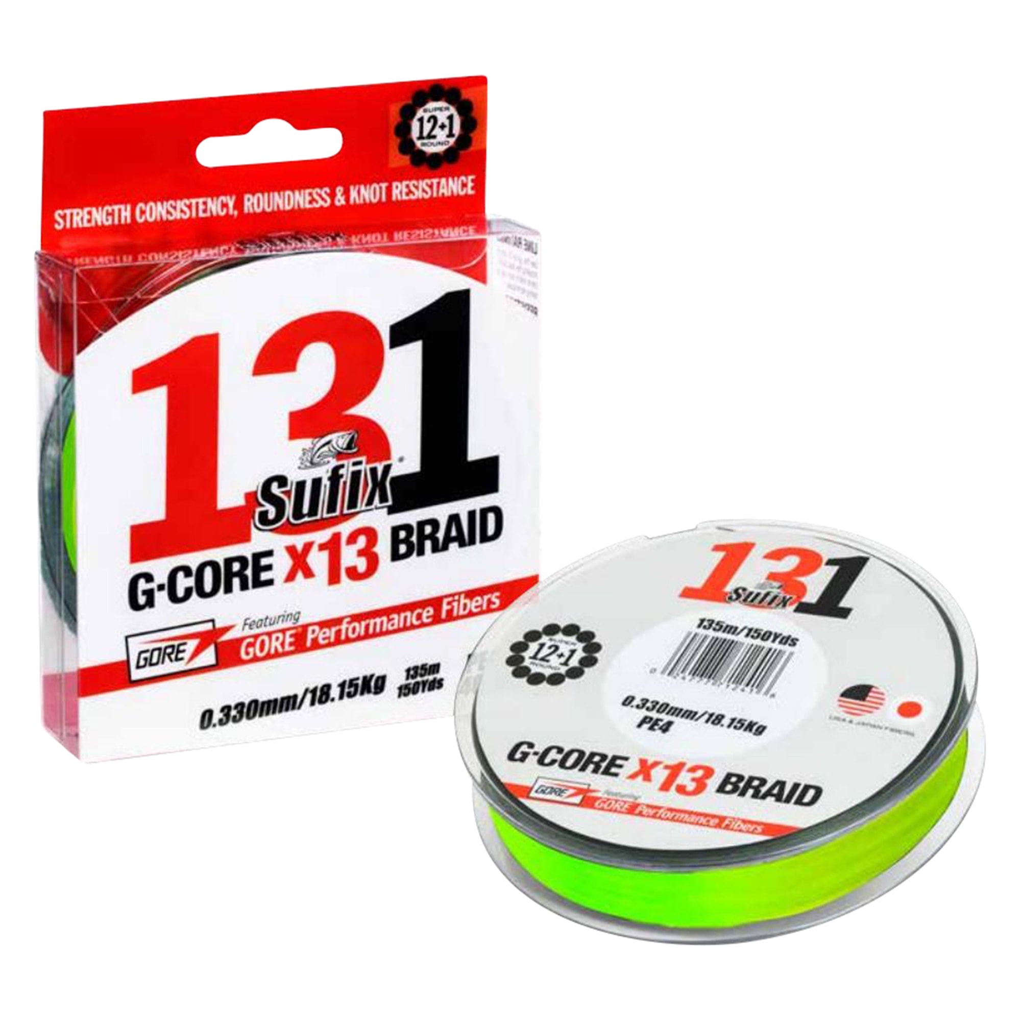 SUFIX 131 G-Core x13 Neon Chartreuse 150m 0,165mm 9,1kg -