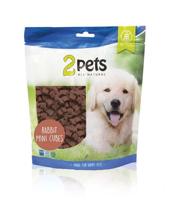 2pets Dogsnack Kaninchen Miniwürfel, 400 g
