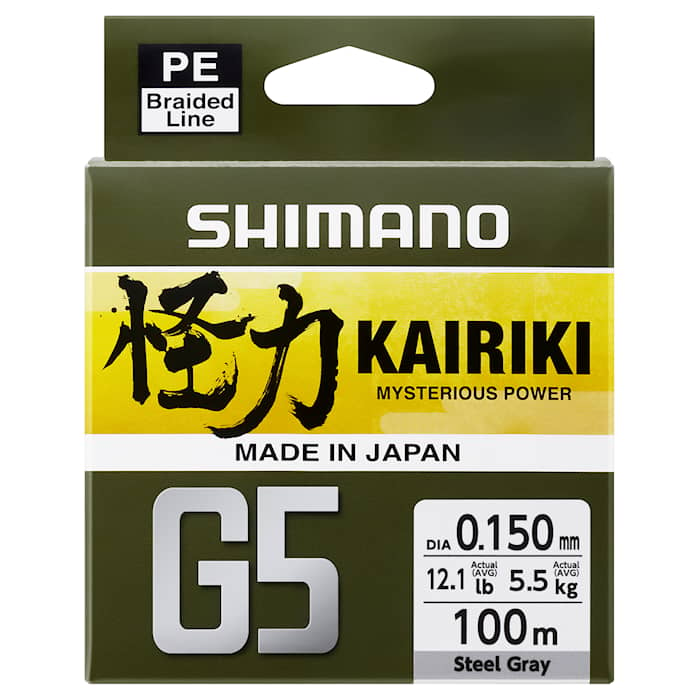Shimano Line Kairiki G5 150m 0.13mm 4.1kg Steel Gray Flätlina