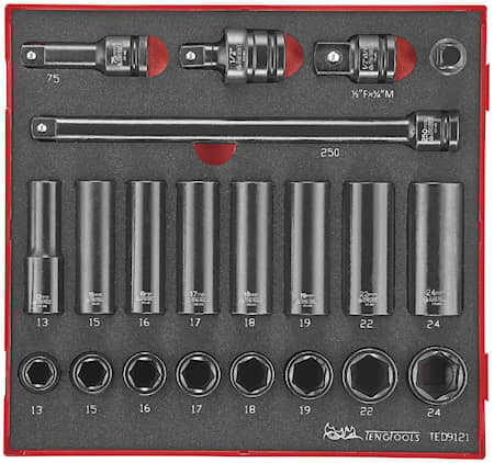 Teng Tools Krafthylssats TED9121 1/2 EVA 21 delar