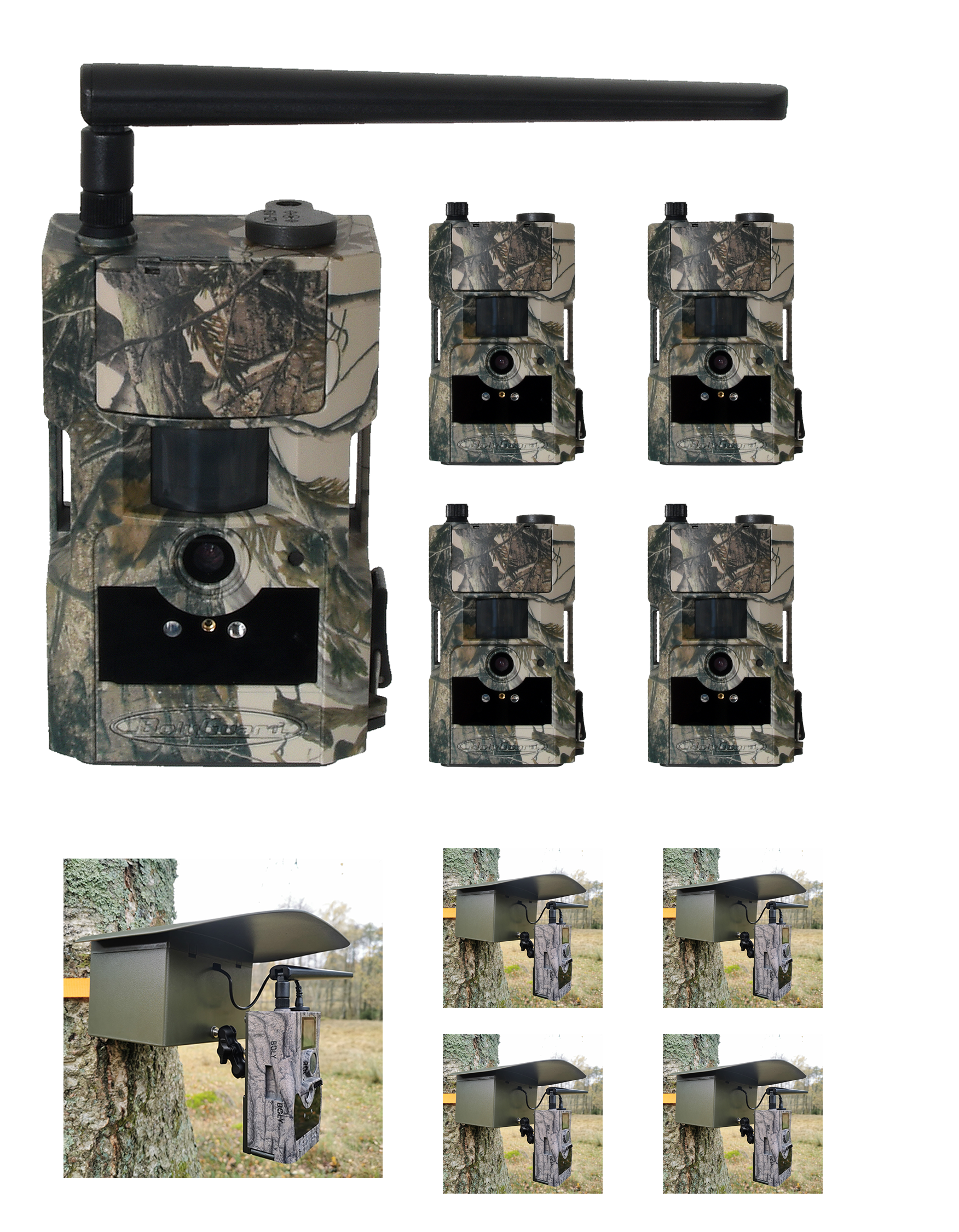 5-pakning Bolyguard BG584-T2 V2 Viltkamera 4G - inkl. 3 måneder HylteSIM -