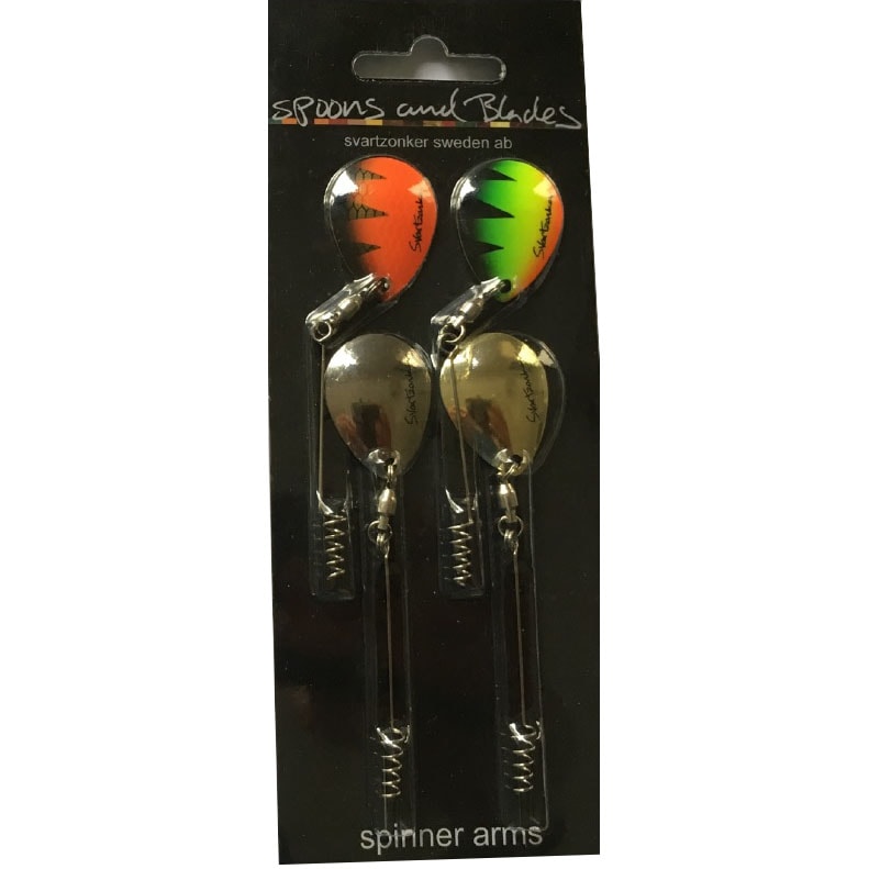 Svartzonker Spinner Rig 4-pack Silver, Guld, Fire Tiger, Red Tiger