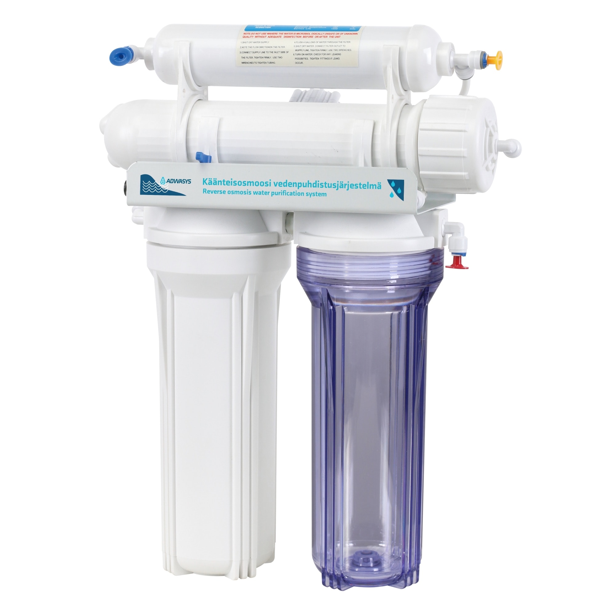 Adwasys RO190 4-stegs Vattenreningssystem med omvänd osmos utan boosterpump
