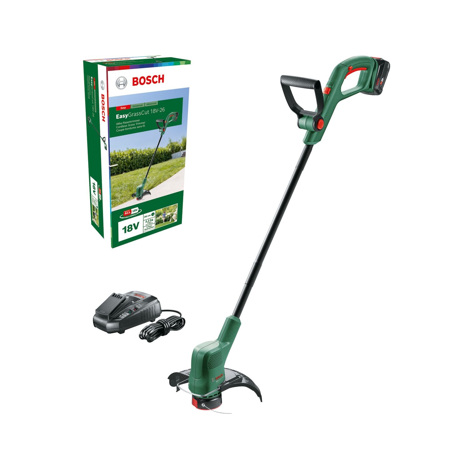 Bosch Grästrimmer Univgrasscut 18V-260 med 1x2Ah batteri & laddare
