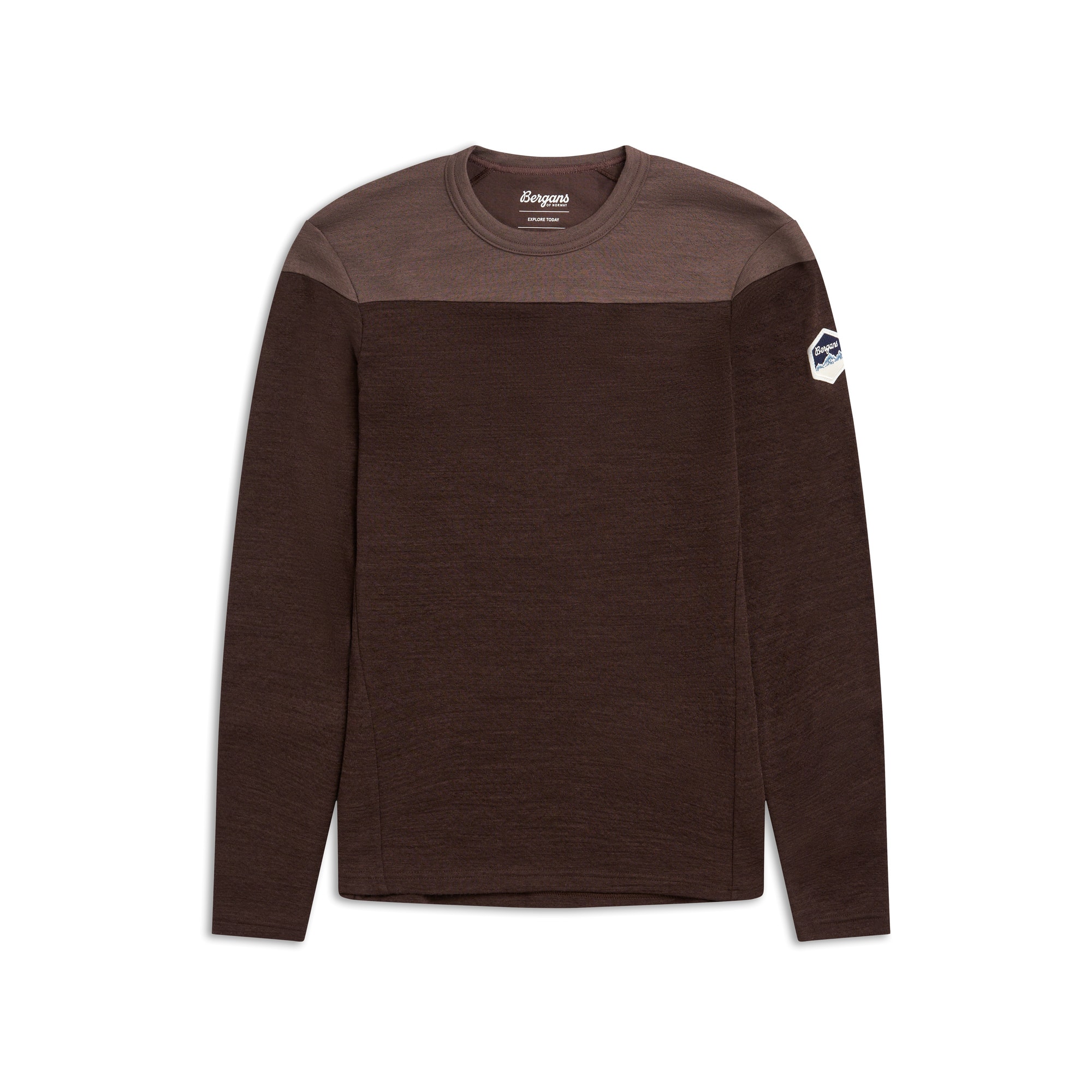 Bergans Inner:Dual Merino L/S Ulltrøye Dame Dark Chocolate/Hot Cocoa