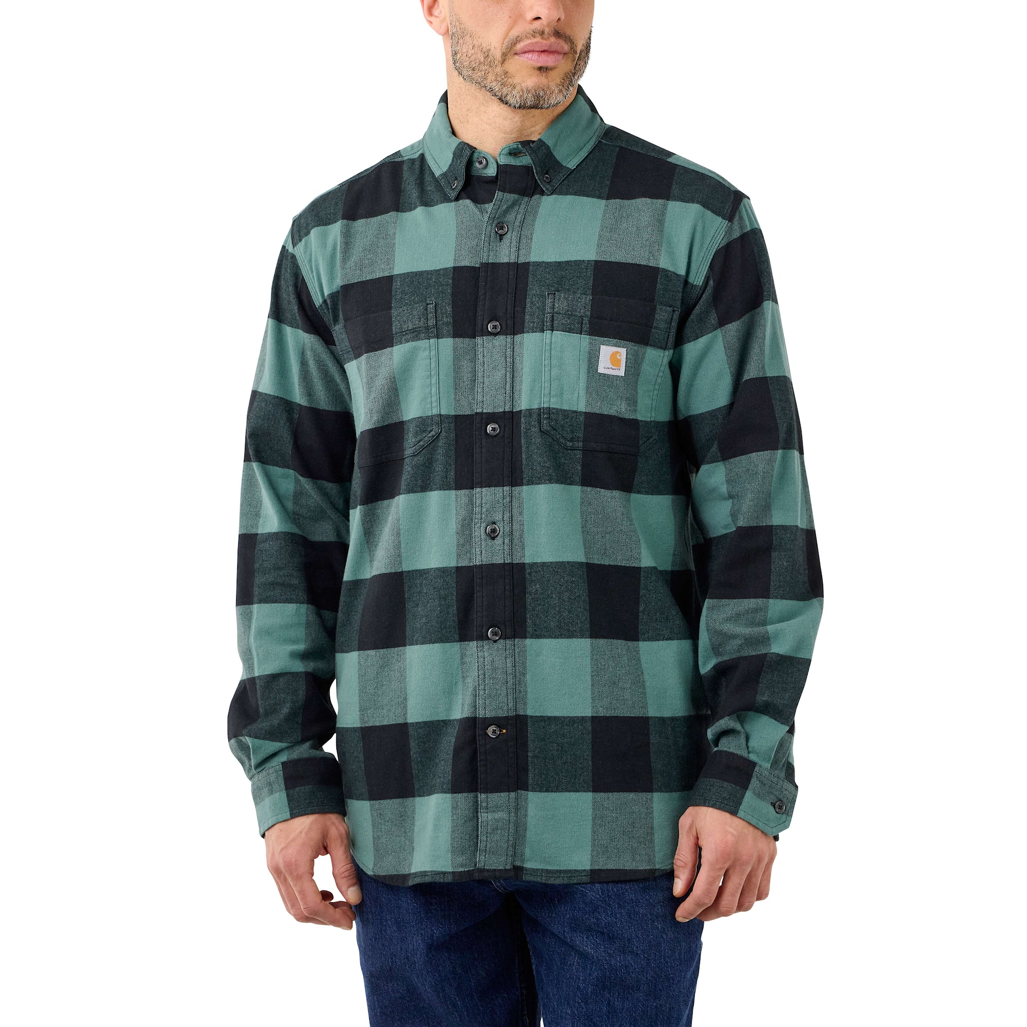 Carhartt Midweight Flannel Shirt Mens Slate Green