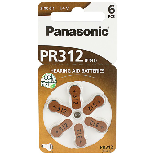 Panasonic Høreapparatbatteri PR312