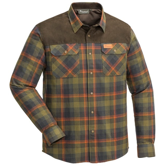 Pinewood Douglas skjorta Olive / Terracotta 3XL -