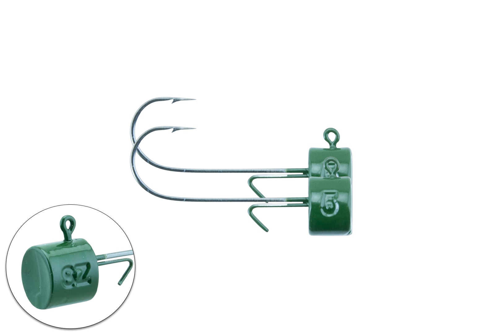 Svartzonker Ned Jig Head 4/0 Bismuth 2-pack Dark Green 5 g