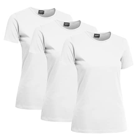 Clique T-paita Naiset, 3-pack valkoinen