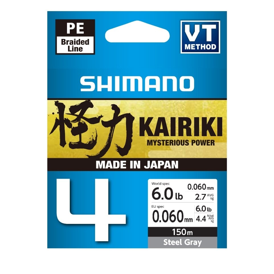 Shimano Braided Line Kairiki 4 150m Steel Grey