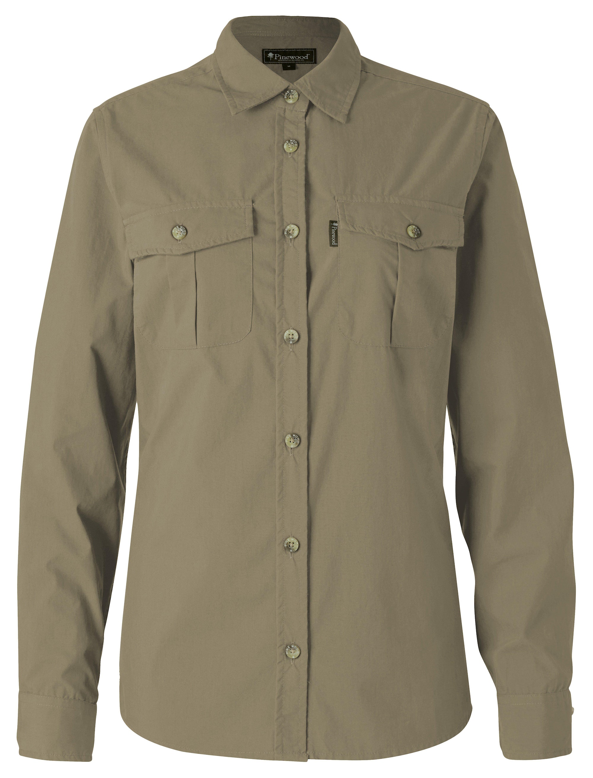 Pinewood InsectSafe Poplin L/S Skjorta Dam Sandstone