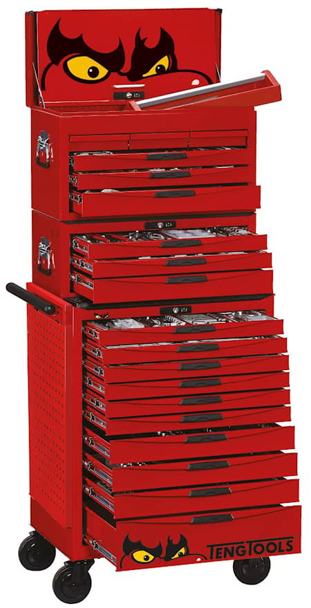 Teng Tools Verktygsvagn TCMM715N med 20 lådor och 715 verktyg, röd