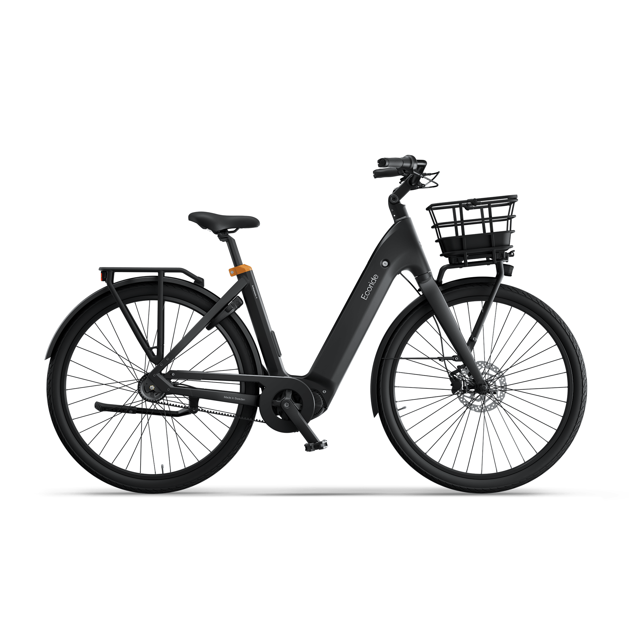 Ecoride Ambassador 4 Elcykel Mittmotor Remdrift Fotbroms Svart