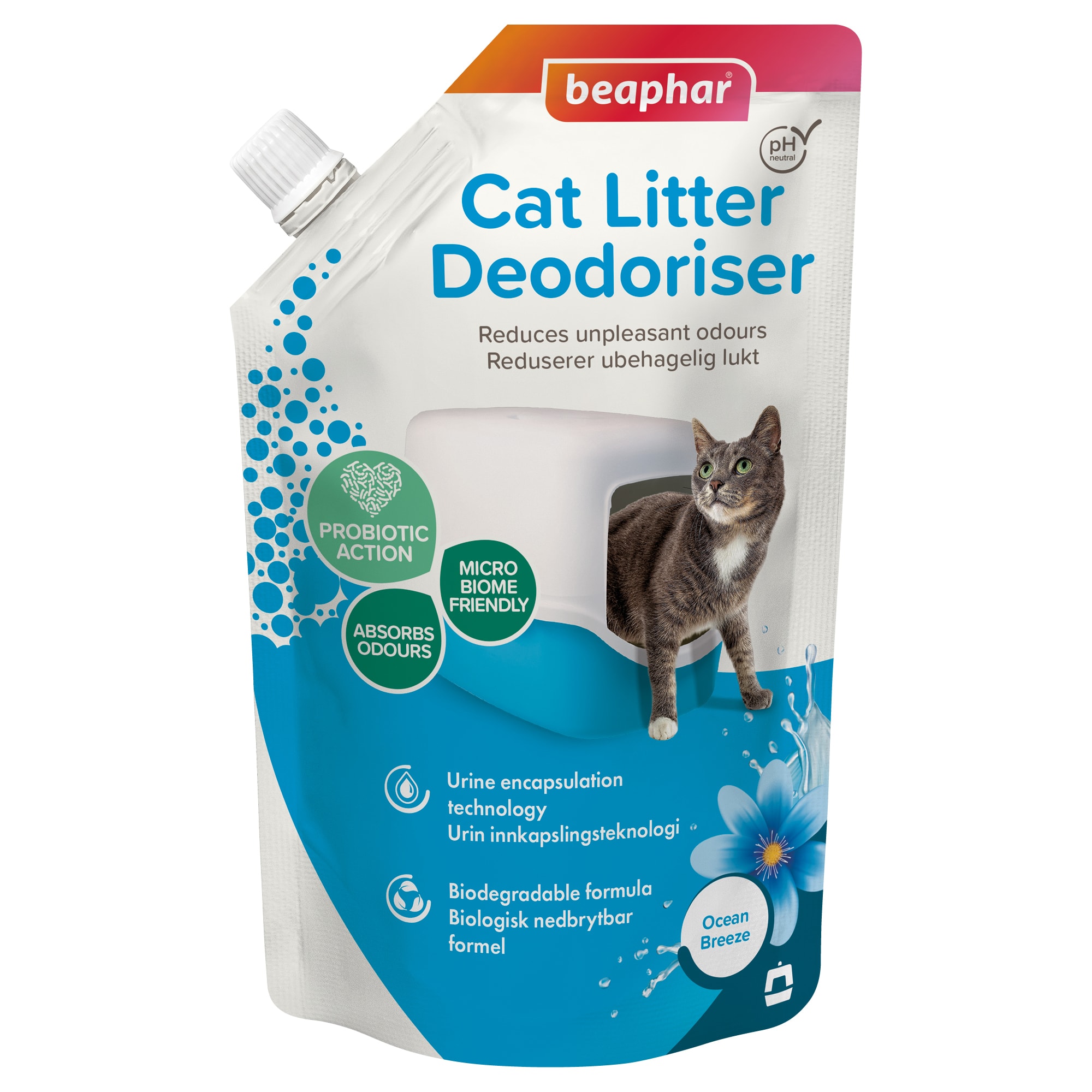 Beaphar, Geruchsentferner für Katzentoiletten, Multi Fresh Ocean 400 g