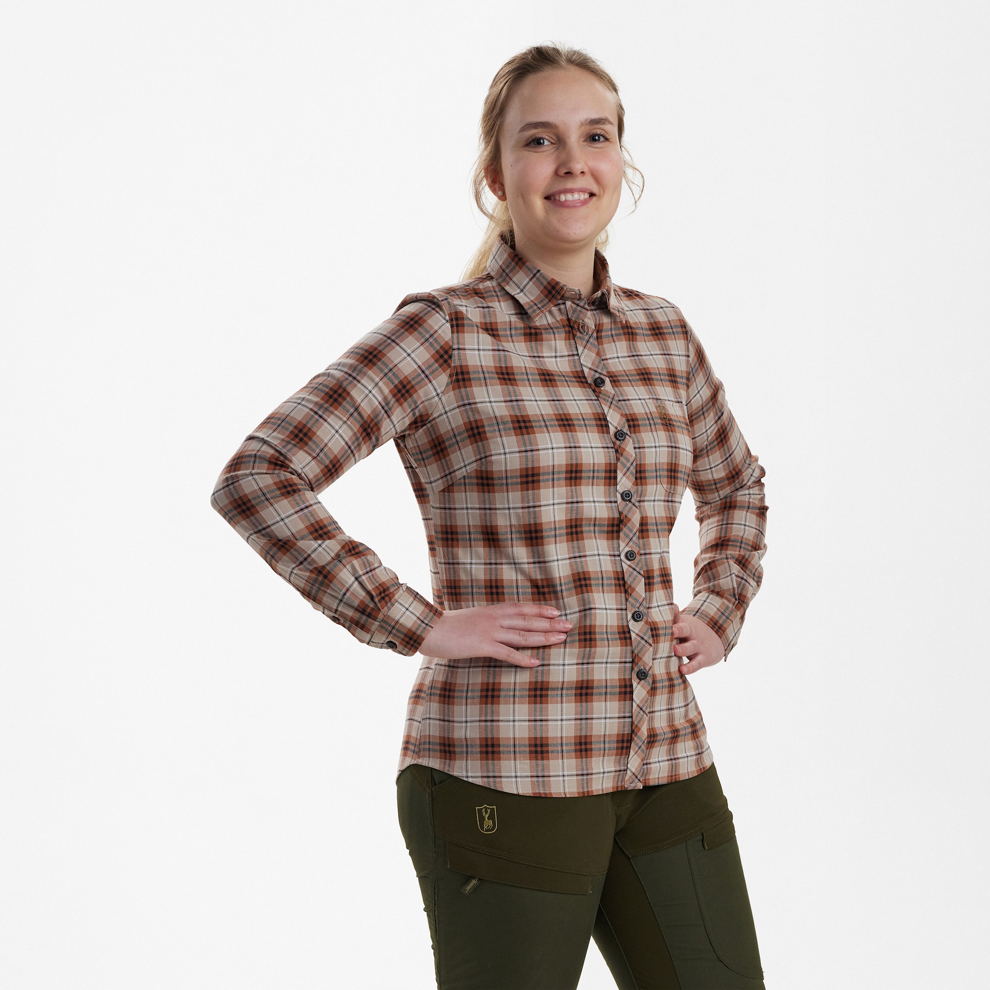 Deerhunter Lady Louisa skjorta Dam Orange Check 36