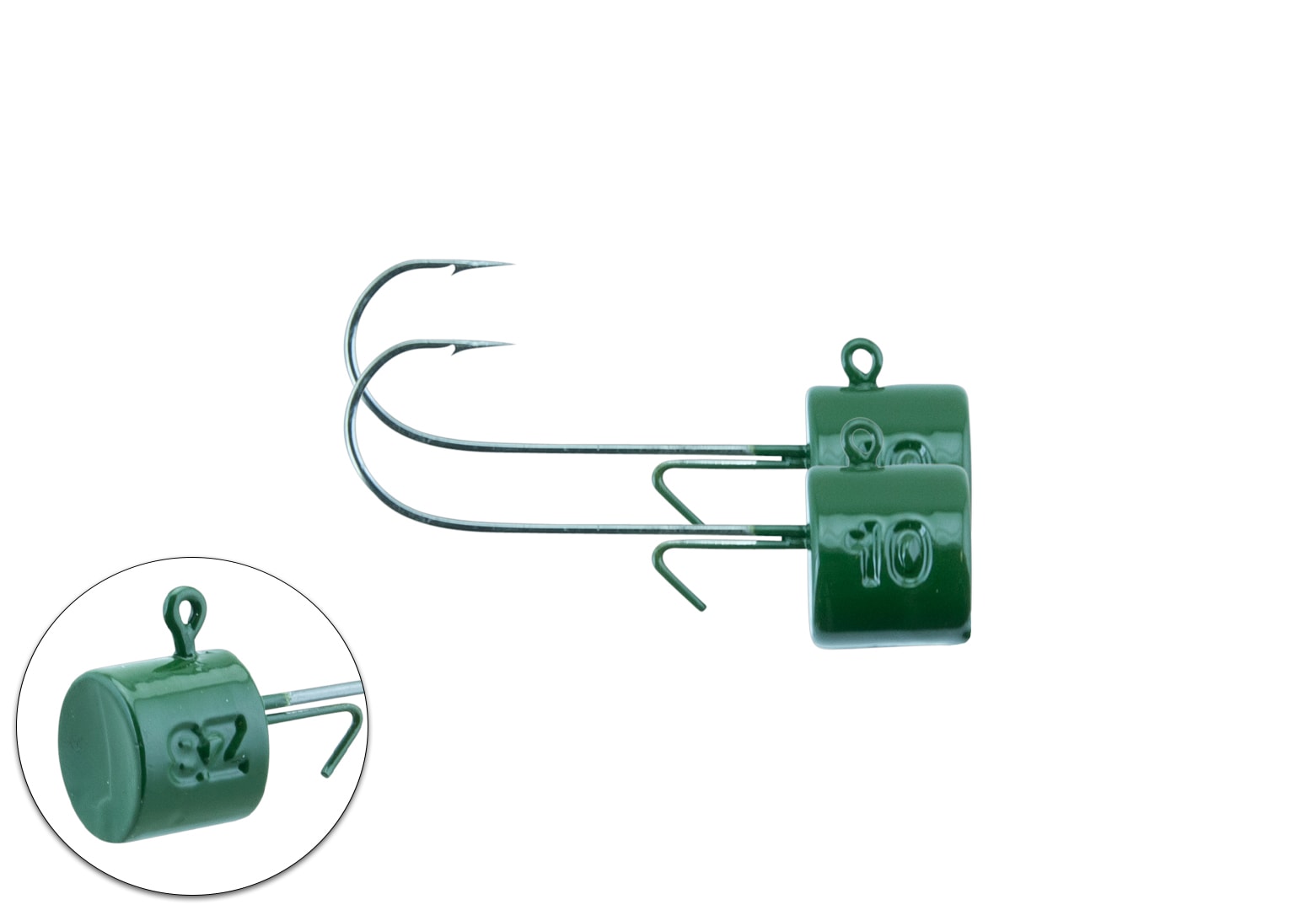 Svartzonker Ned Jig Head 1/0 Bismuth 2-pack Dark Green 10 g