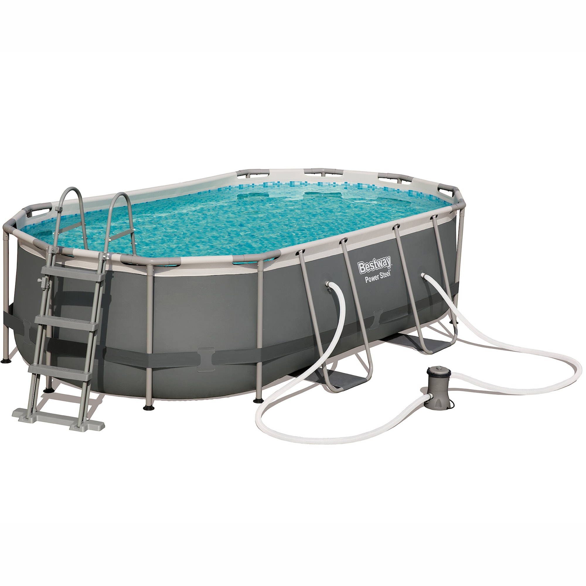 Bestway Ovanmarkpool Power Steel Oval - 4,3 x 2,5 m (56620) -