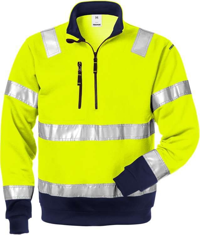 Fristads Sweatshirt varsel kl. 3 728 SHV Varselgul/marineblå M