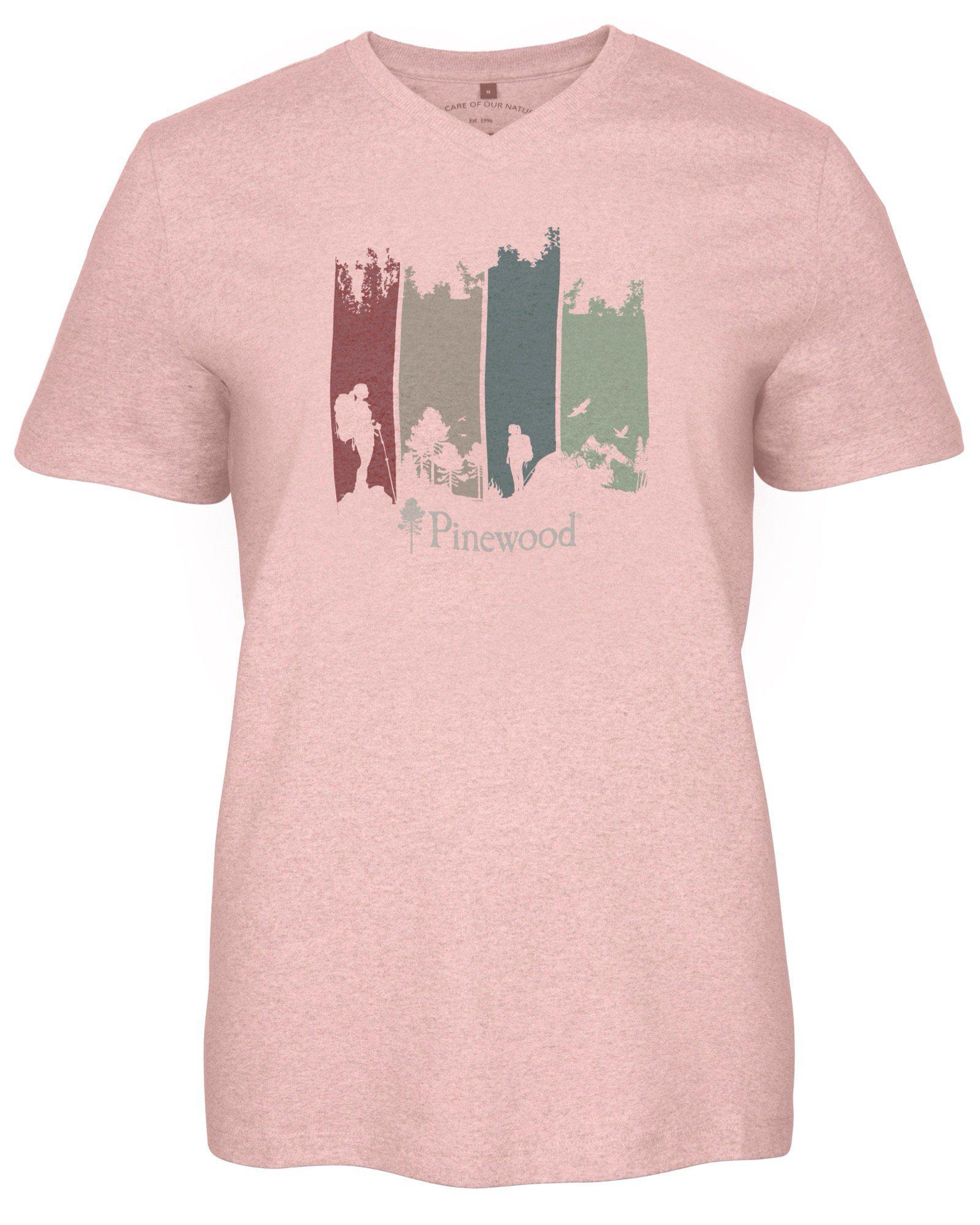 Pinewood Finnveden Recycled Outdoor T-shirt Dam Dark Pink Melange Adventure