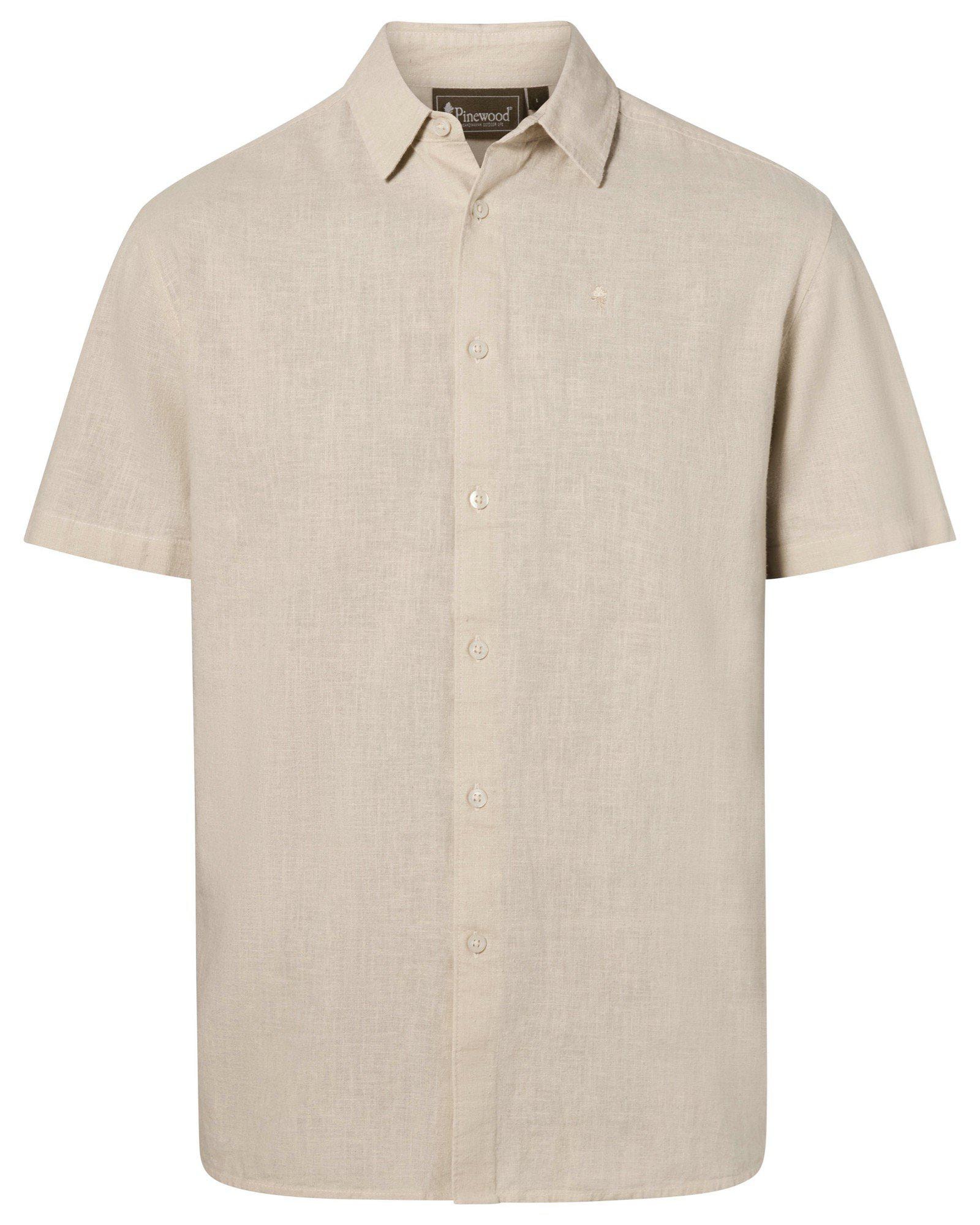 Pinewood Värnamo Hemp mix S/S Skjorta Herr Linen Beige