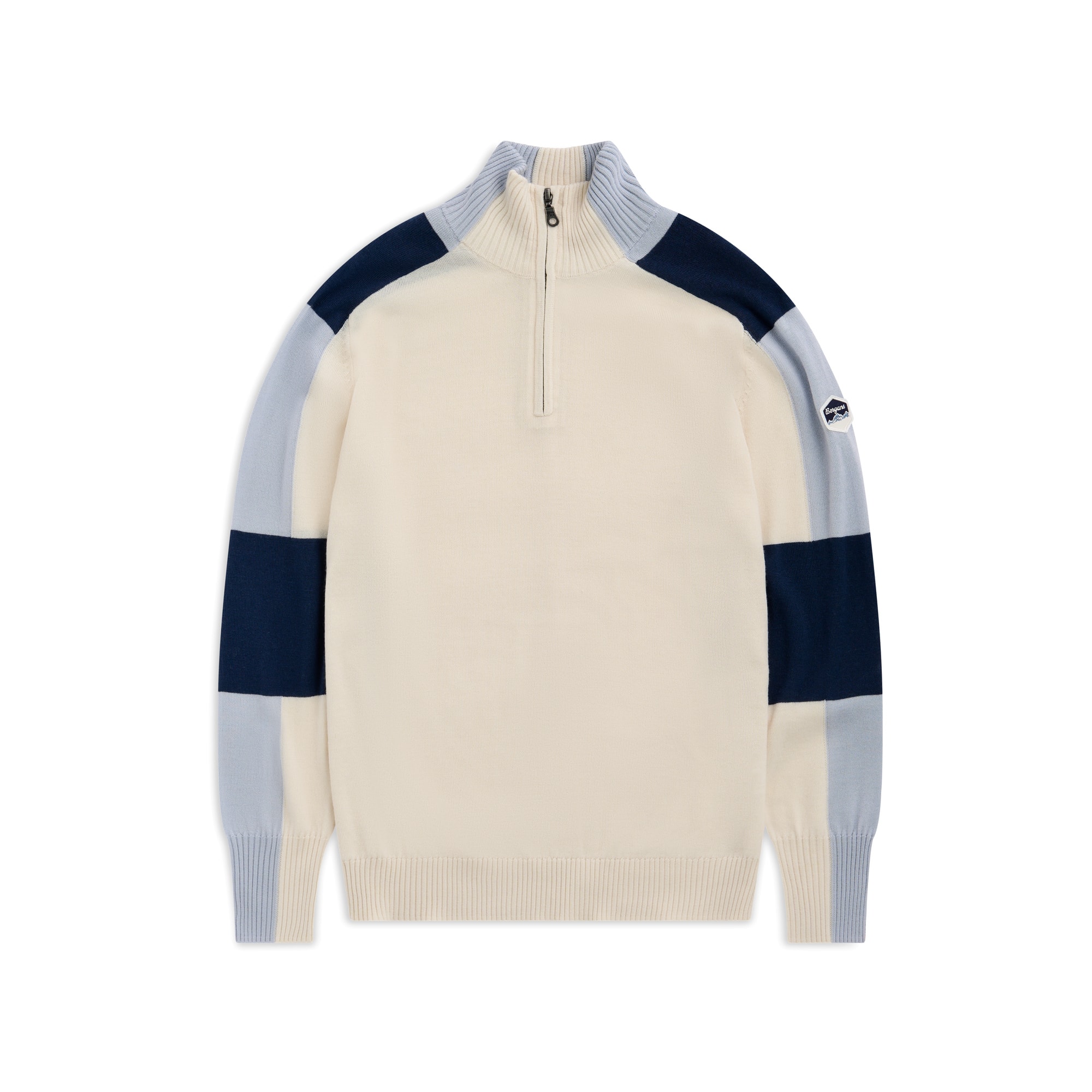 Bergans Lyderhorn Half-Zip Villapaita Miehet Creme/Navy Blue