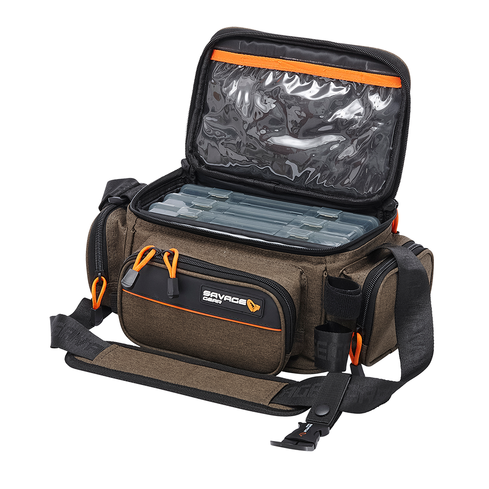 REA/Black Friday Savage Gear Fiskeväska SG System Box Bag M 3 Boxes 5 Bags 20x40x29