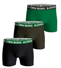 Björn Borg Boxershorts 3-pakning Svart/grønn/grønn